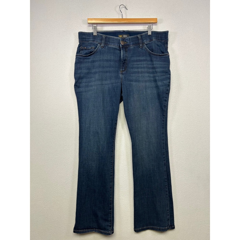 Casual Classic Lee Womens 18W Blue Flex Motion Mid Rise Regular Fit Bootcut Jean